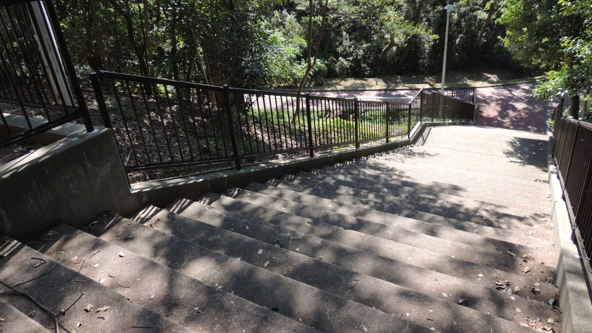 大蓮公園内の階段が急で危ない